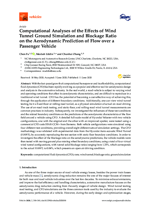 (PDF) Computational Analyses of the Effects of Wind Tunnel Ground ...
