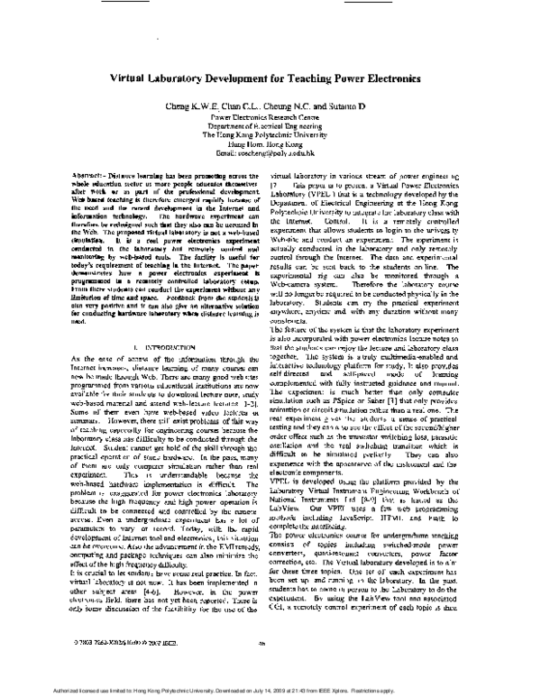 (PDF) Virtual Laboratory Development for Teaching Power Systems via ...