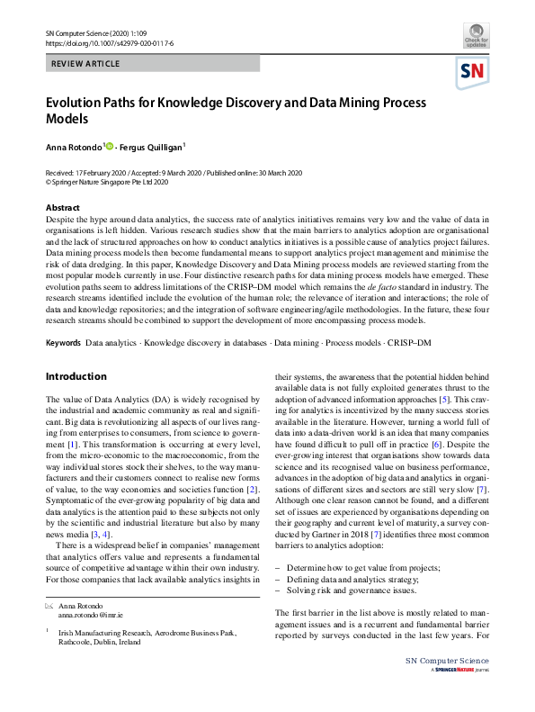 (PDF) Evolution Paths for Knowledge Discovery and Data Mining Process ...