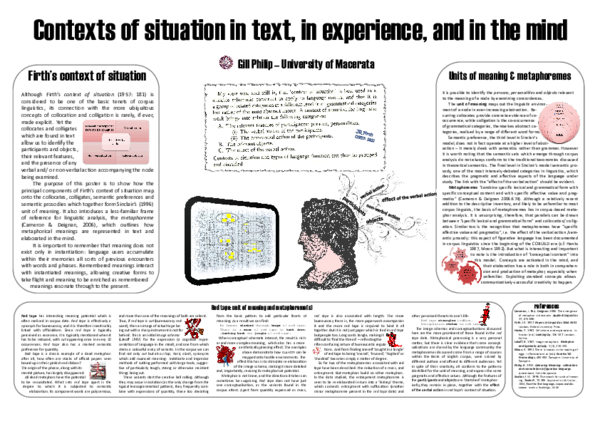 (PDF) Contexts of situation in text, in experience, and in the mind