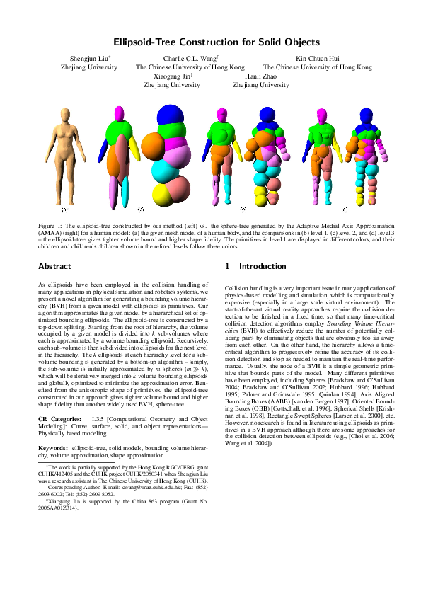 (PDF) Ellipsoid-tree construction for solid objects
