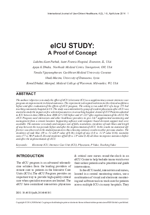 (PDF) eICU STUDY