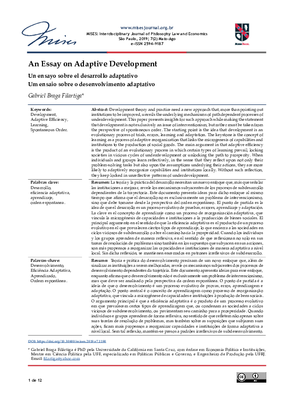 (PDF) An Essay on Adaptive Development