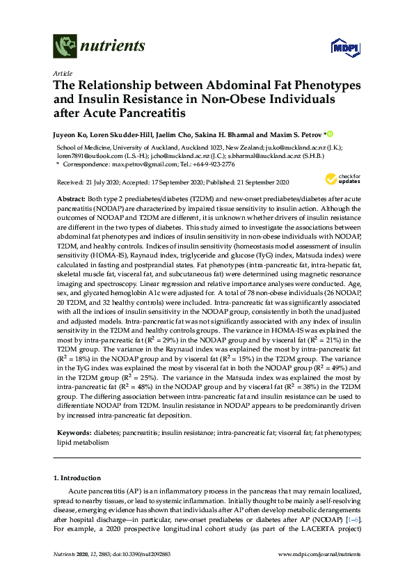 (PDF) The Relationship between Abdominal Fat Phenotypes and Insulin ...