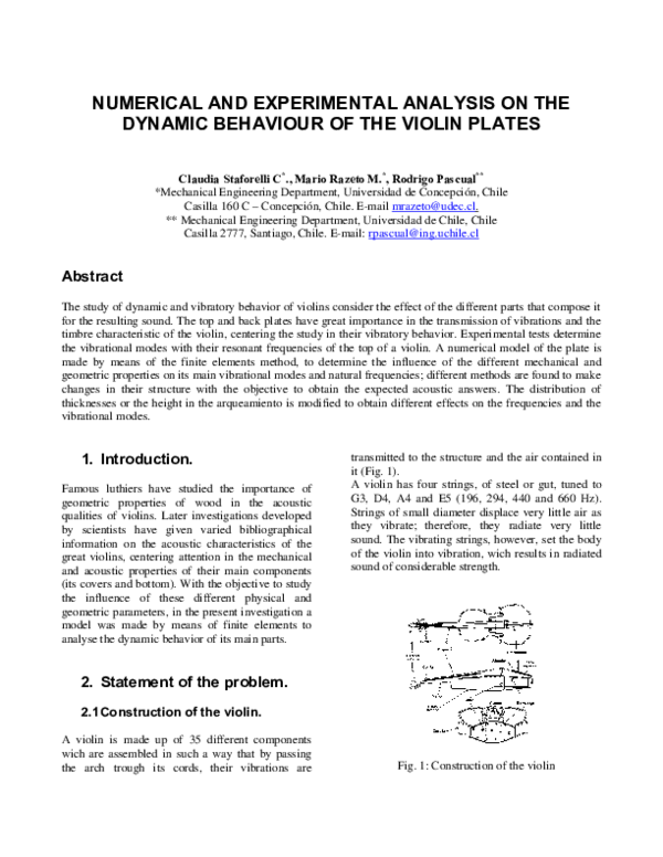 (PDF) Numerical and Experimental Analysis on the Dynamic Behaviour of ...
