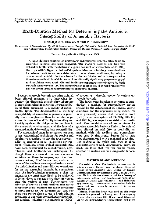 (PDF) BrothDilution Method for Determining the Antibiotic