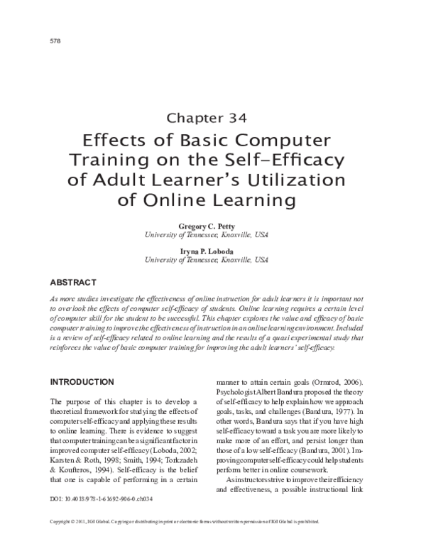 (PDF) Effects of Basic Computer Training on the Self-Efficacy of Adult ...