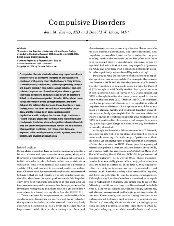(PDF) Compulsive disorders