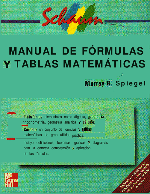 PDF) Manual de formulas y tablas matematicas-murray spiegel