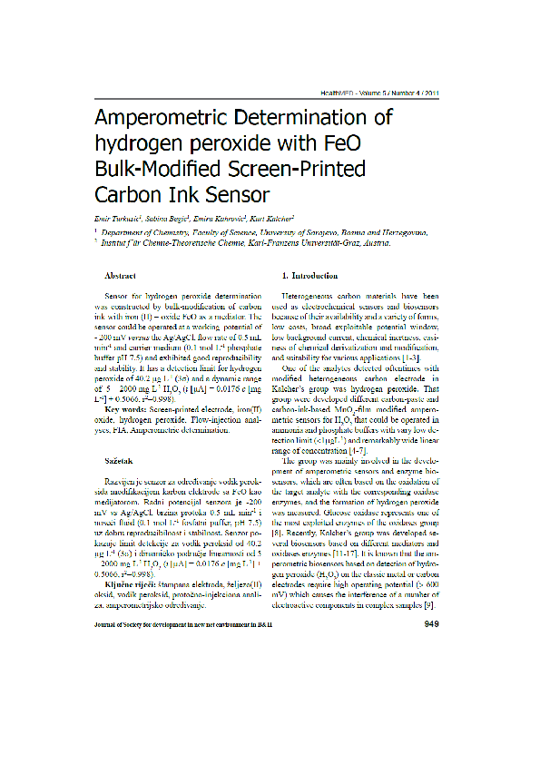 (PDF) Amperometric determination of hydrogen peroxide with FeO Bulk ...