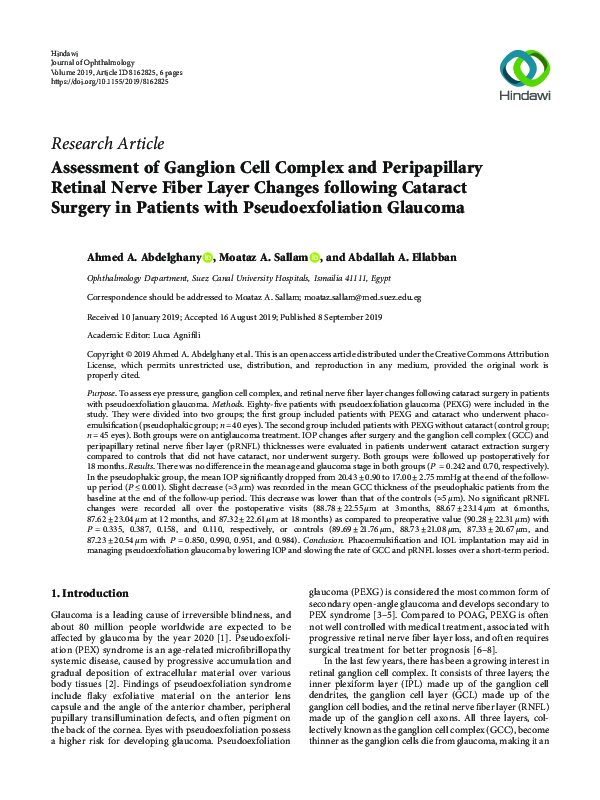 (PDF) Assessment of Ganglion Cell Complex and Peripapillary Retinal ...
