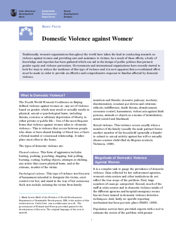 (PDF) Domestic violence against women