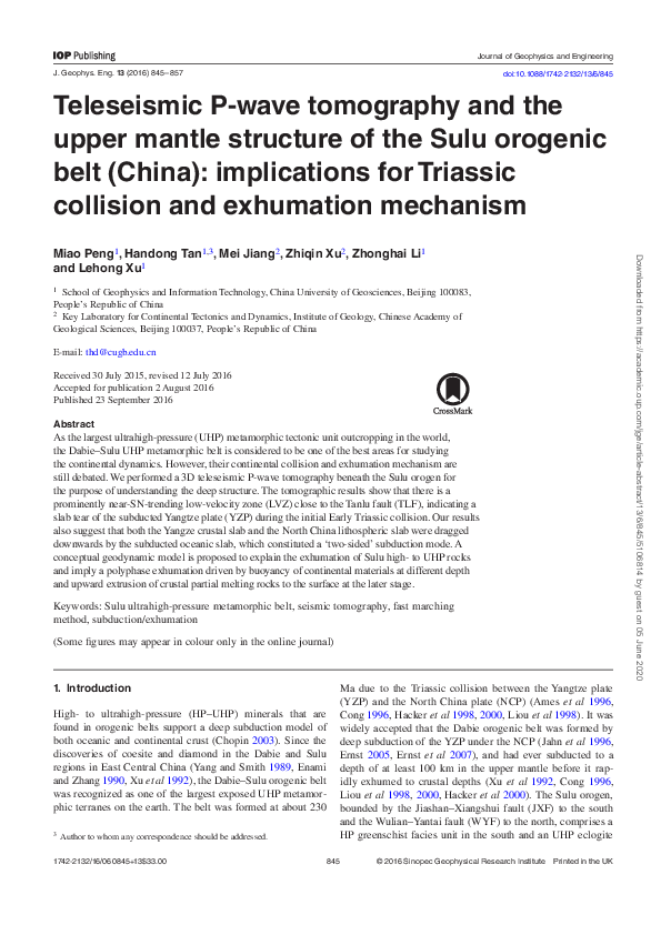 (PDF) Teleseismic P-wave tomography and the upper mantle structure of ...