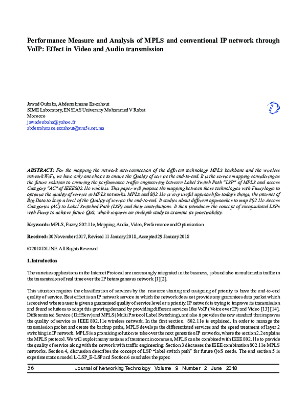 (PDF) Performance Measure and Analysis of MPLS and conventional IP ...