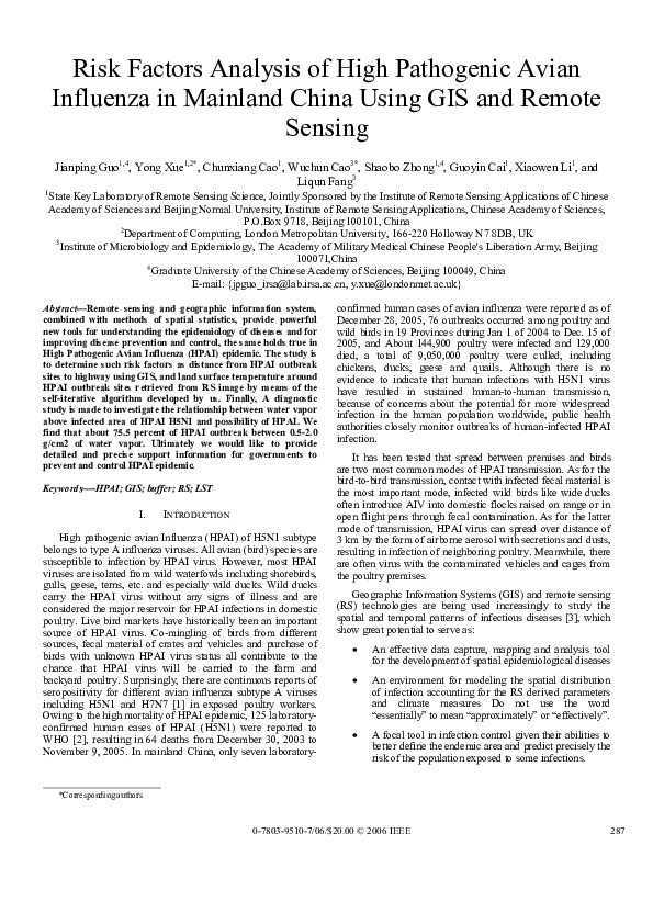 (PDF) Risk Factors Analysis of High Pathogenic Avian Influenza in ...