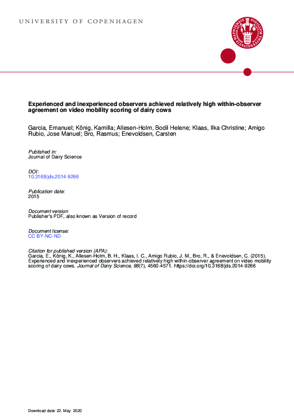(PDF) Experienced and inexperienced observers achieved relatively high ...