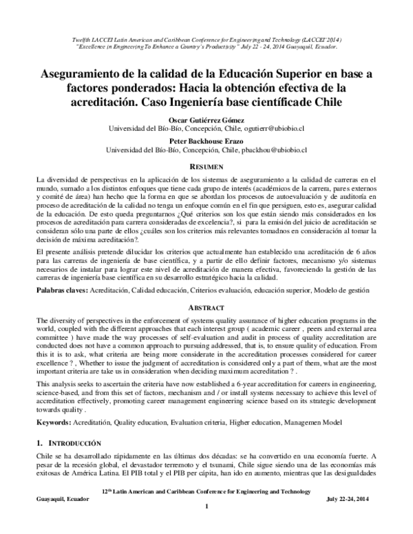 (PDF) Aseguramiento de la calidad de la Educación Superior en base a ...