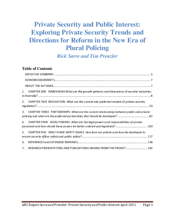 (PDF) Private security and public interest: Exploring private security ...