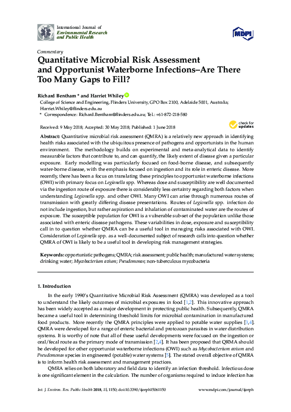 (PDF) Quantitative Microbial Risk Assessment and Opportunist Waterborne ...