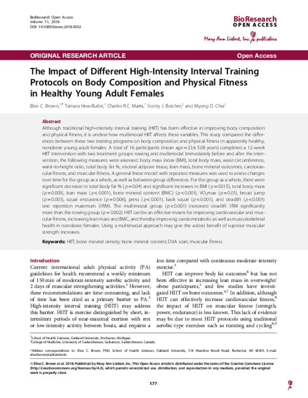(PDF) The Impact of Different High-Intensity Interval Training ...