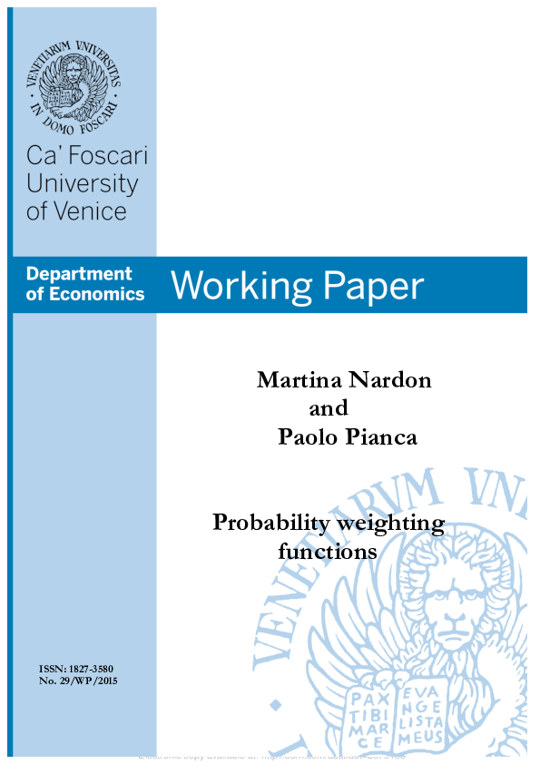 (PDF) Probability Weighting Functions