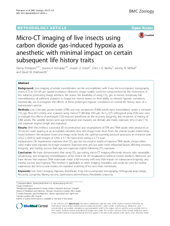 (PDF) Micro-CT imaging of live insects using carbon dioxide gas-induced ...