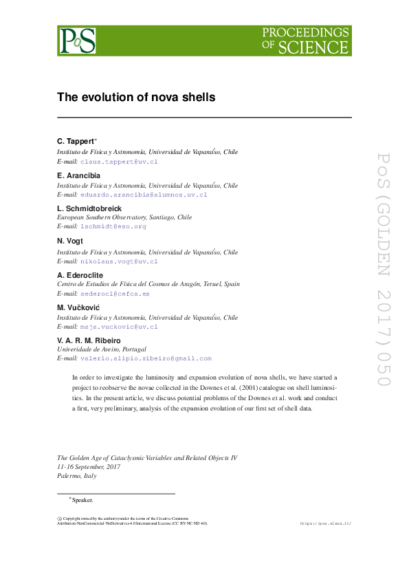(PDF) The evolution of nova shells