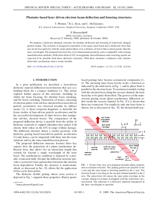 (PDF) Photonic-based laser driven electron beam deflection and focusing ...