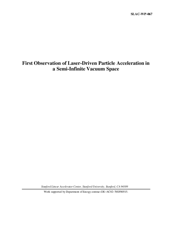 (PDF) First Observation of Laser-Driven Particle Acceleration in a Semi ...