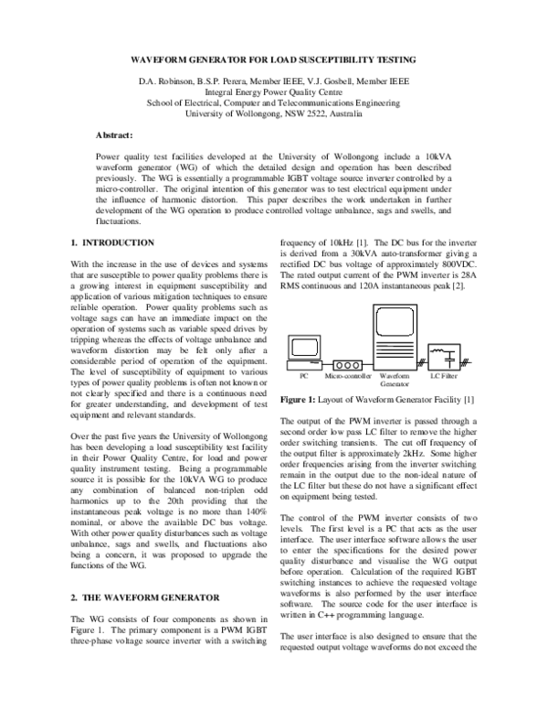 (PDF) Waveform Generator for Load Susceptibility Testing