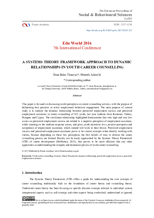 (PDF) A Systems Theory Framework Approach to Dynamic Relationships in ...