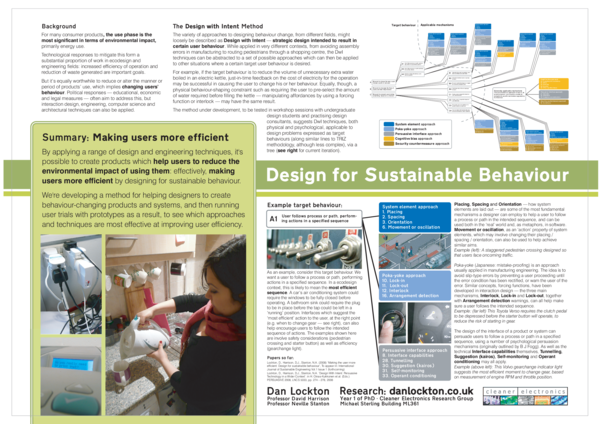 (PDF) Design for sustainable behaviour