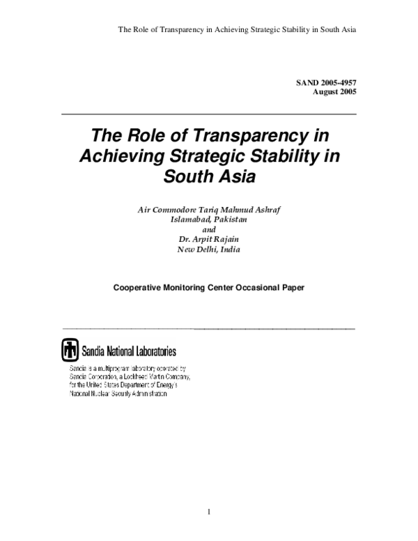 (PDF) The role of opacity and transparency in achieving strategic ...