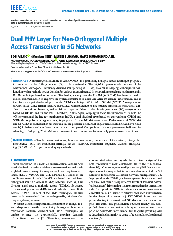 (PDF) Dual PHY Layer for Non-Orthogonal Multiple Access Transceiver in ...