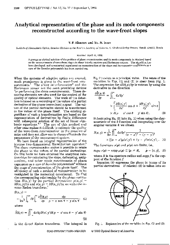 (PDF) Analytical representation of the phase and its mode components ...