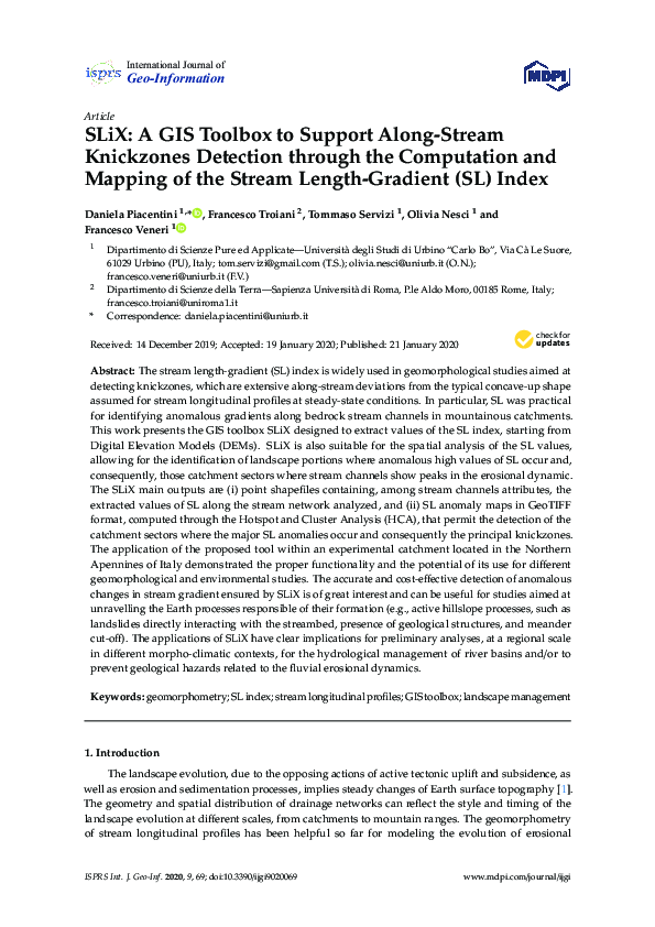 (PDF) SLiX: A GIS Toolbox to Support Along-Stream Knickzones Detection ...
