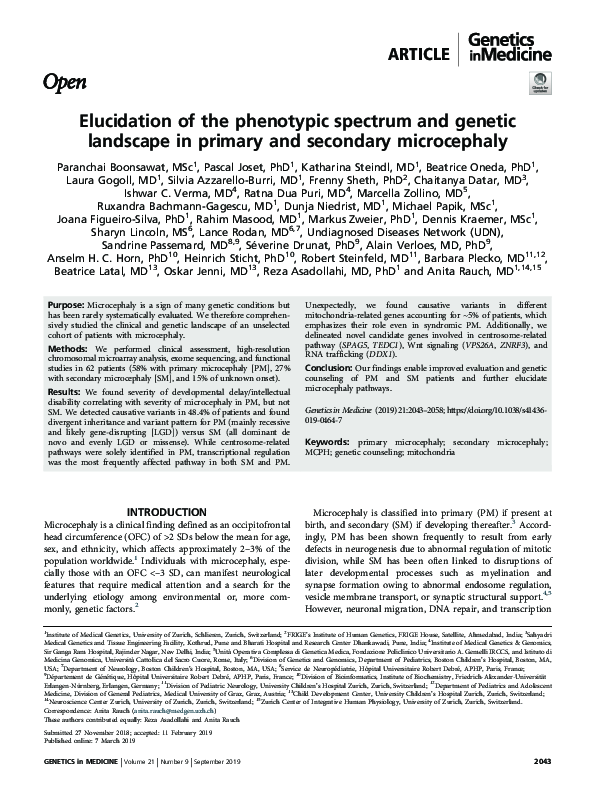 (PDF) Elucidation of the phenotypic spectrum and genetic landscape in ...