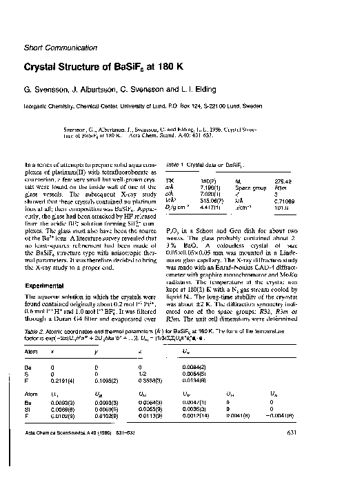 (PDF) Crystal Structure of BaSiF6 at 180 K