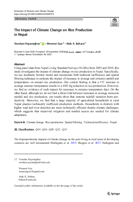 (PDF) The Impact of Climate Change on Rice Production in Nepal
