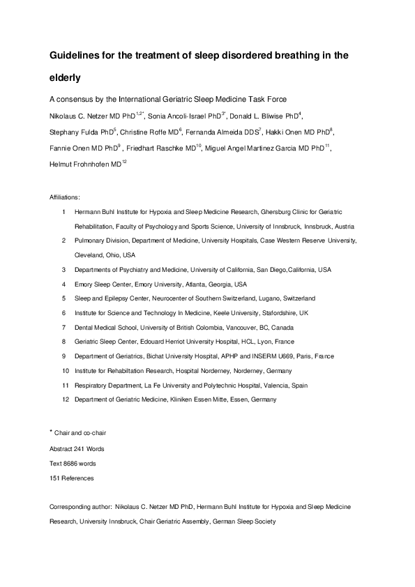(PDF) Principles of practice parameters for the treatment of sleep ...