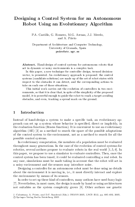 (PDF) Designing a Control System for an Autonomous Robot Using an ...