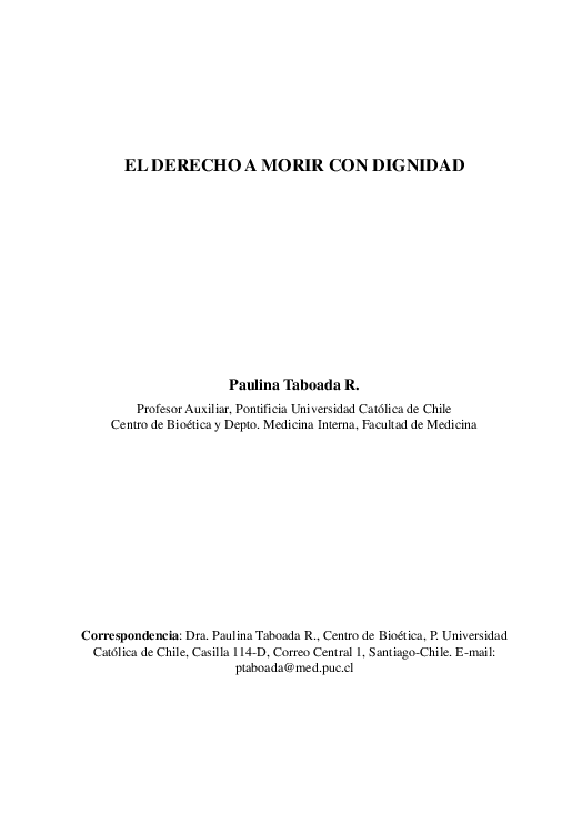 (PDF) The Right to Die with Dignity