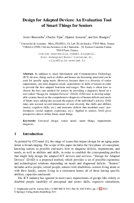 (PDF) Design for Adapted Devices: An Evaluation Tool of Smart Things ...