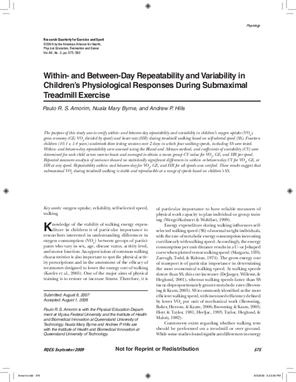 (PDF) Within- and Between-Day Repeatability and Variability in Children ...