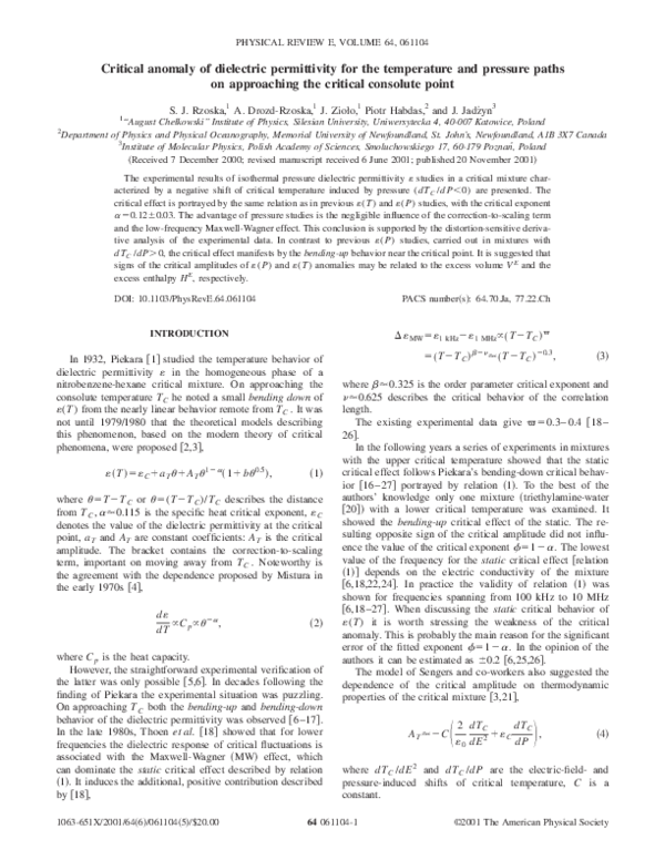 (PDF) Critical anomaly of dielectric permittivity for the temperature ...