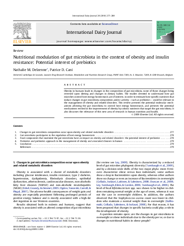 (PDF) Nutritional modulation of gut microbiota in the context of ...