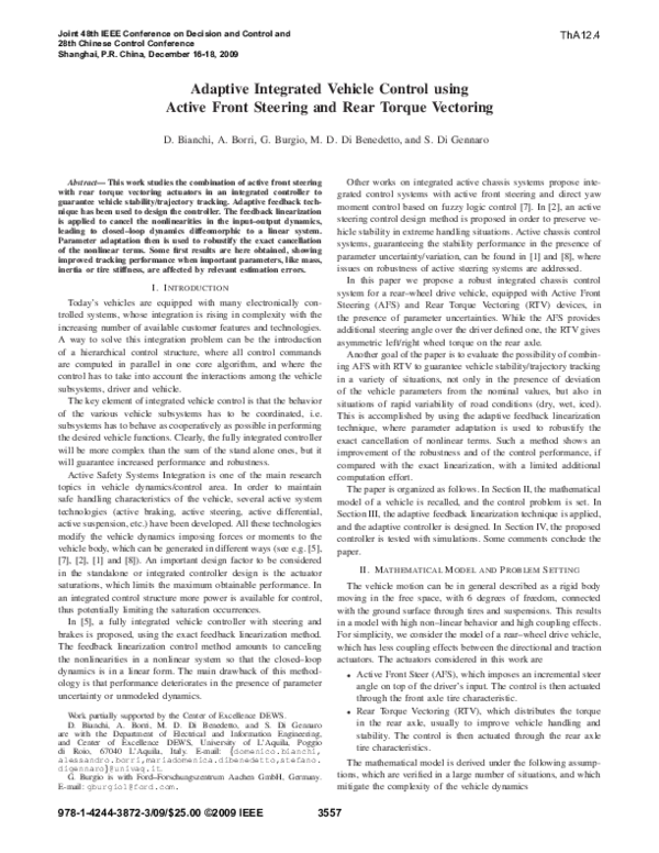(PDF) Adaptive integrated vehicle control using active front steering ...