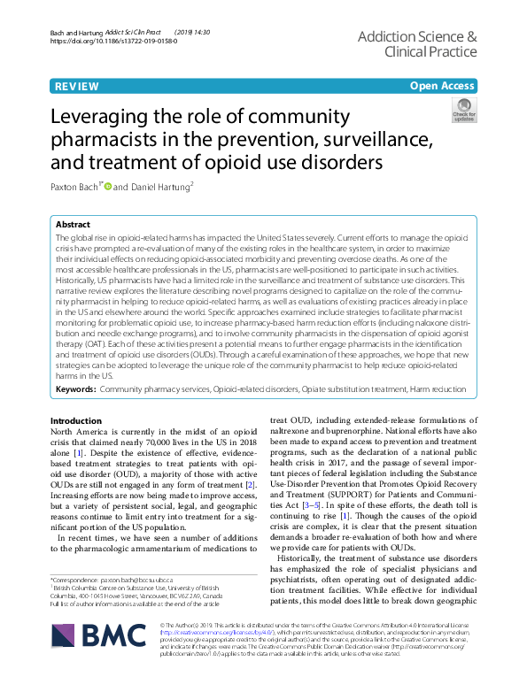 (PDF) Leveraging the role of community pharmacists in the prevention ...