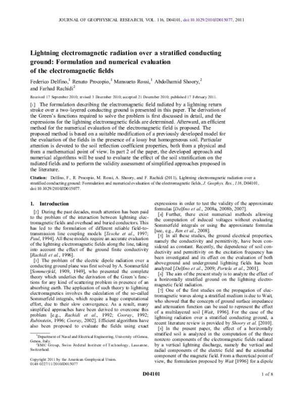(PDF) Lightning electromagnetic radiation over a stratified conducting ...