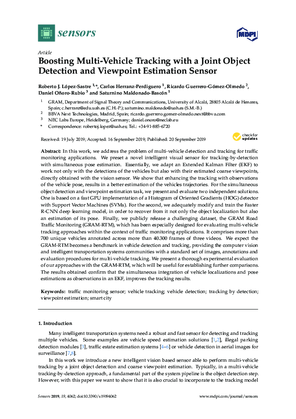 (PDF) Boosting Multi-Vehicle Tracking with a Joint Object Detection and ...
